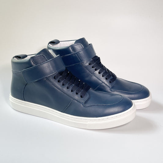 Kingsley Crew - High-Top Damen Sneaker aus Leder - Blau