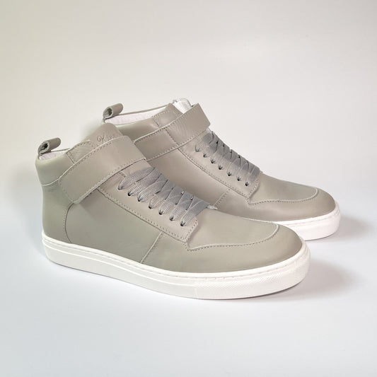 Kingsley Crew - High-Top Damen Sneaker aus Leder - Grau