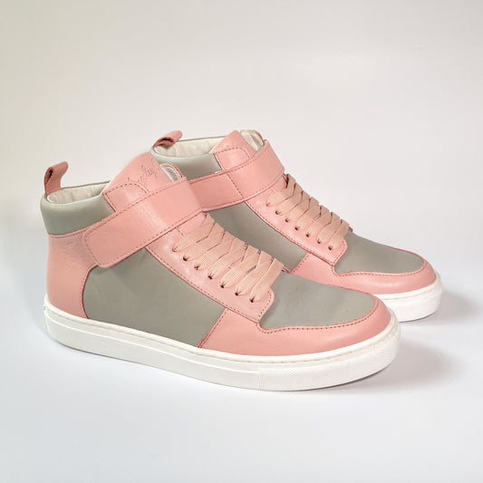 Kingsley Crew - High-Top Damen Sneaker aus Leder - Pink