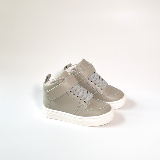 Kingsley Crew - High-Top Kinder Sneaker aus Leder - Kindergarten - Grau