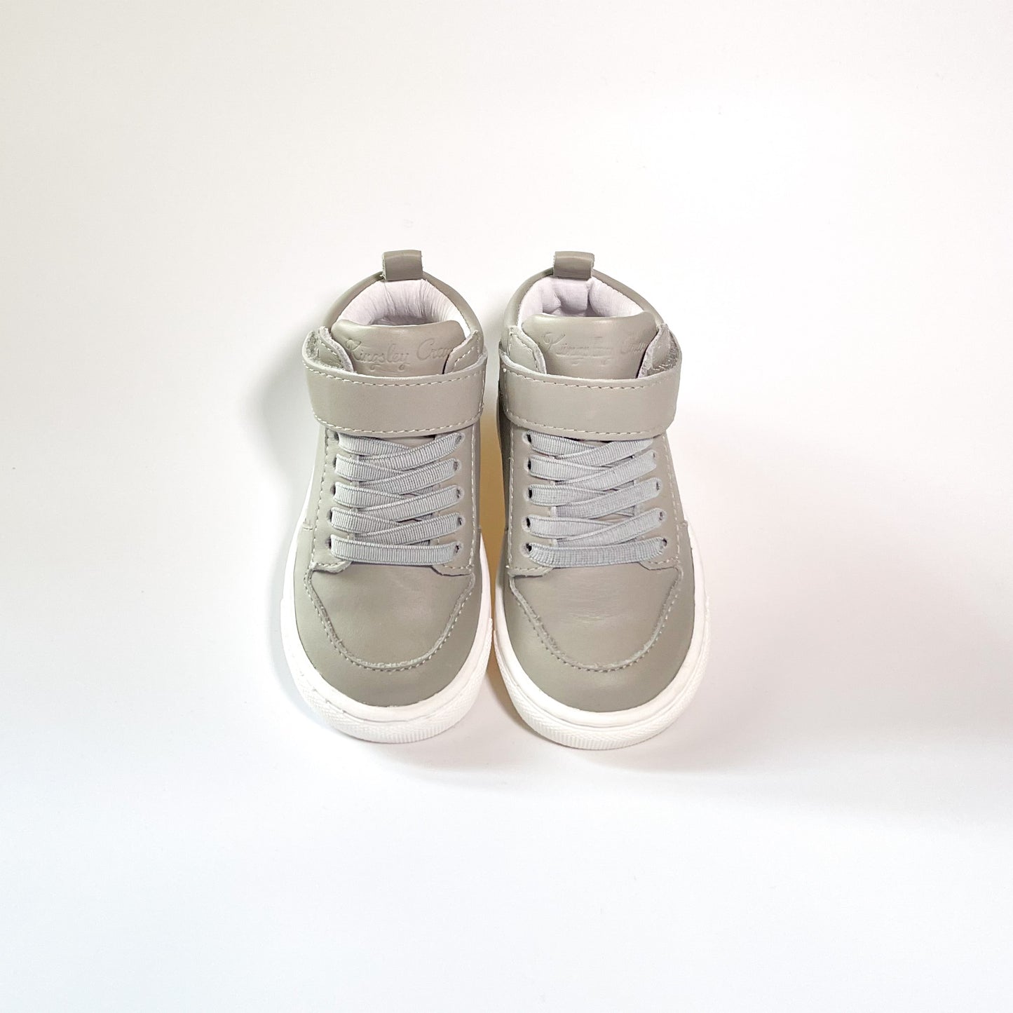 Kingsley Crew - High-Top Kinder Sneaker aus Leder - Kindergarten - Grau
