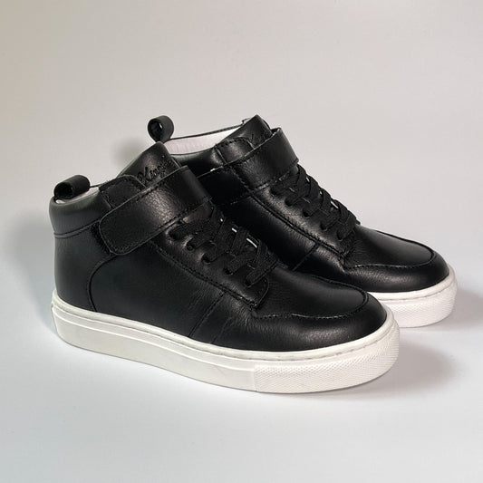 Kingsley Crew - High-Top Kinder Sneaker aus Leder - Schwarz