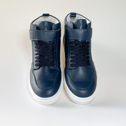 Kingsley Crew - High-Top Damen Sneaker aus Leder - Blau