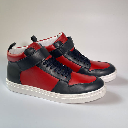 Kingsley Crew - High-Top Damen Sneaker aus Leder - Rot