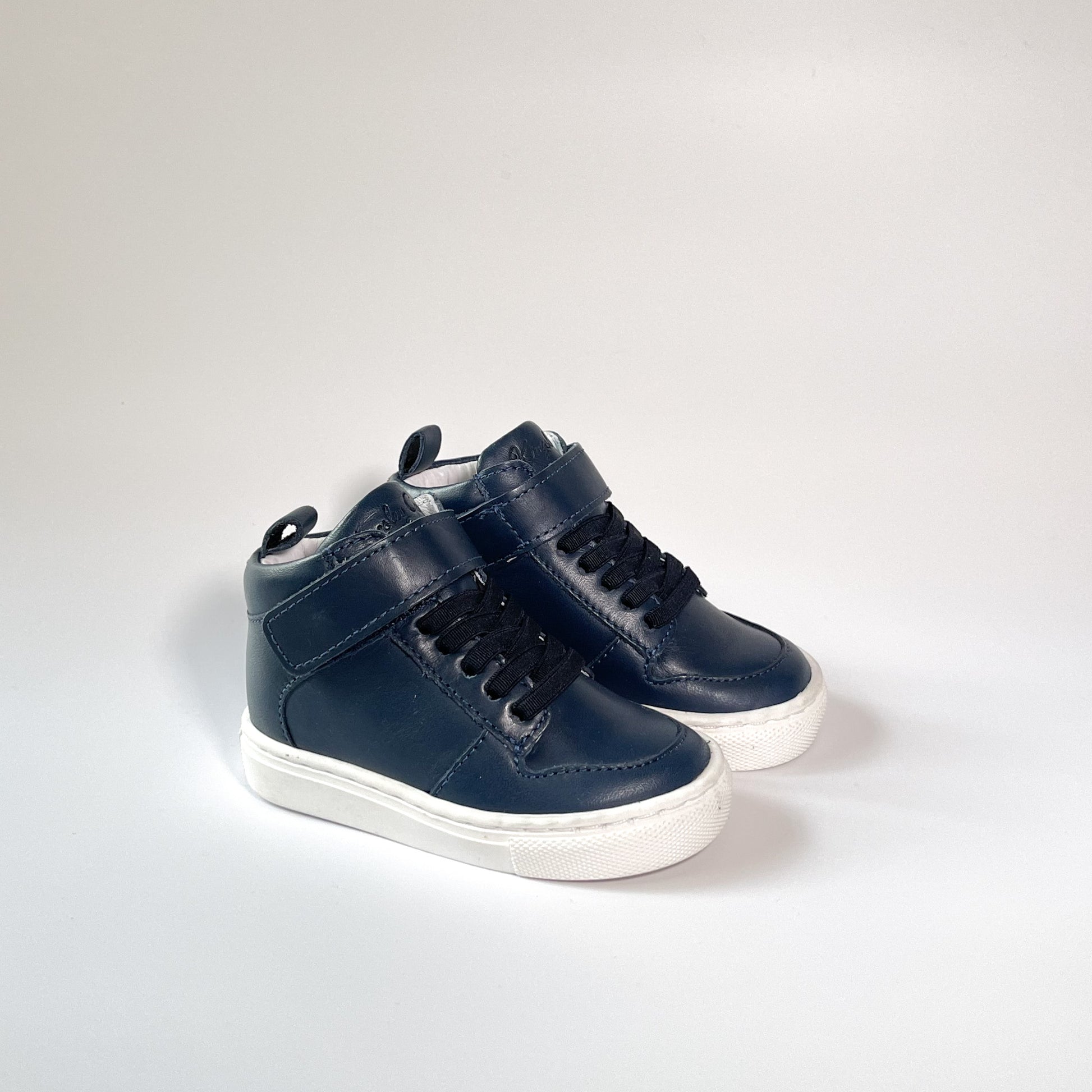 Kingsley Crew - High-Top Kinder Sneaker aus Leder - Kindergarten - Blau