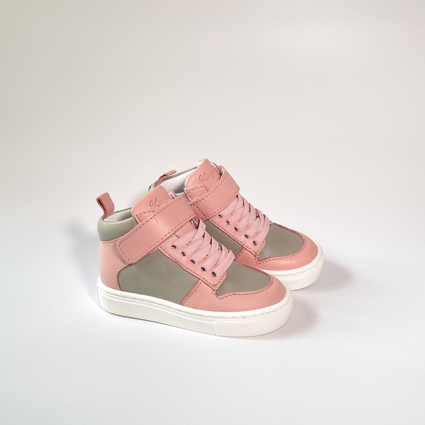 Kingsley Crew - High-Top Kinder Sneaker aus Leder - Kindergarten - Pink