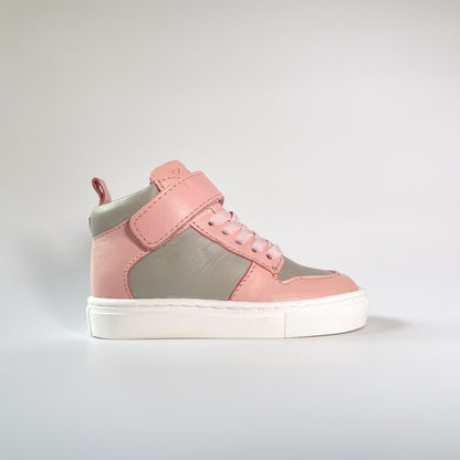 Kingsley Crew - High-Top Kinder Sneaker aus Leder - Kindergarten - Pink