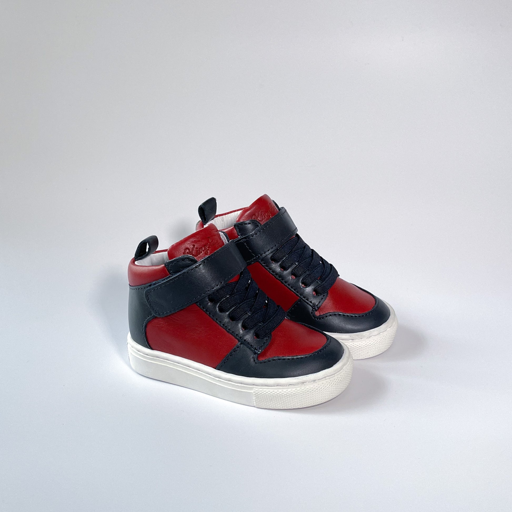 Kingsley Crew - High-Top Kinder Sneaker aus Leder - Kindergarten - Rot