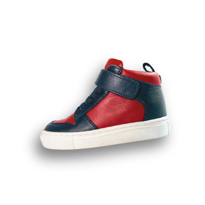 Kingsley Crew - High-Top Kinder Sneaker aus Leder - Kindergarten - Rot
