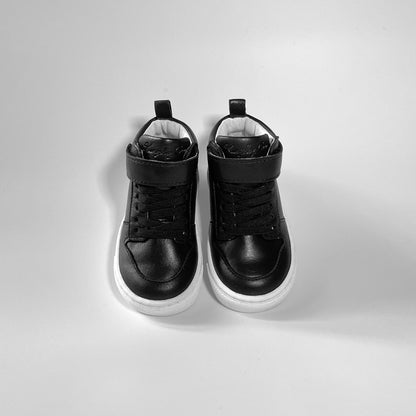 Kingsley Crew - High-Top Kinder Sneaker aus Leder - Kindergarten - Schwarz